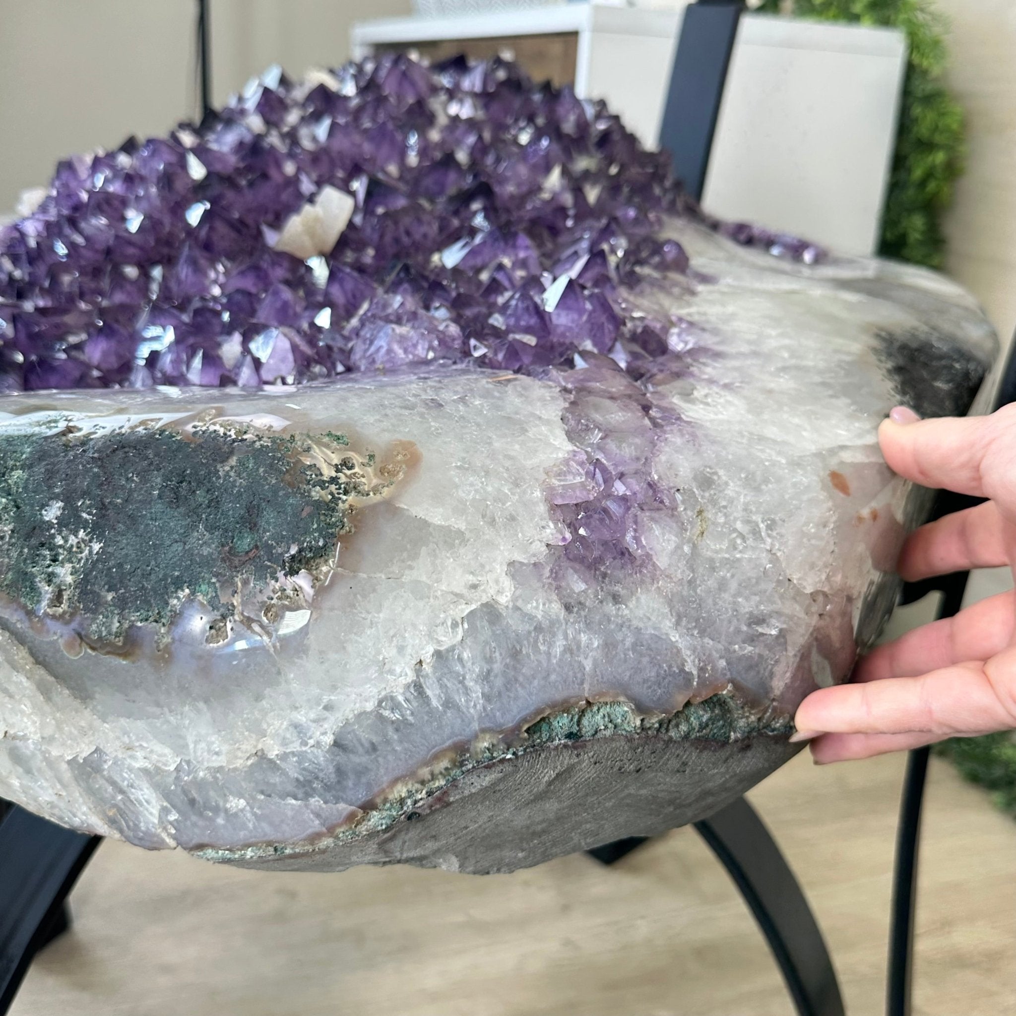Large Amethyst Dining/Conference Table Super Quality, 372.6 lbs & 30.5" Tall 1388 - 0003 - Brazil GemsBrazil GemsLarge Amethyst Dining/Conference Table Super Quality, 372.6 lbs & 30.5" Tall 1388 - 0003Tables: Dining1388 - 0003