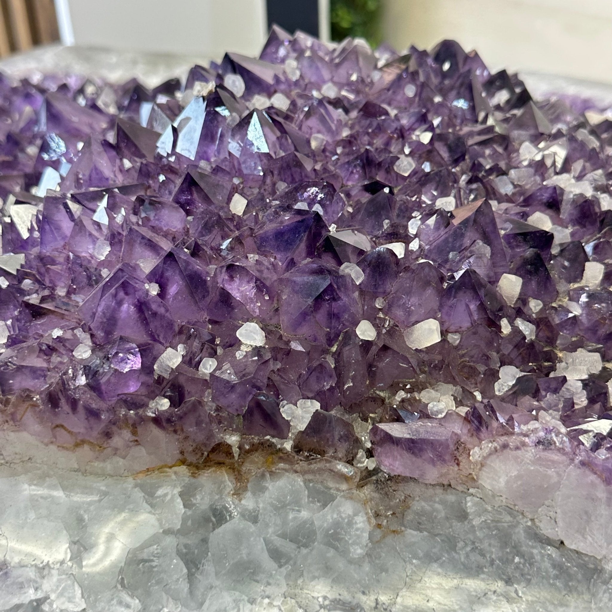 Large Amethyst Dining/Conference Table Super Quality, 372.6 lbs & 30.5" Tall 1388 - 0003 - Brazil GemsBrazil GemsLarge Amethyst Dining/Conference Table Super Quality, 372.6 lbs & 30.5" Tall 1388 - 0003Tables: Dining1388 - 0003