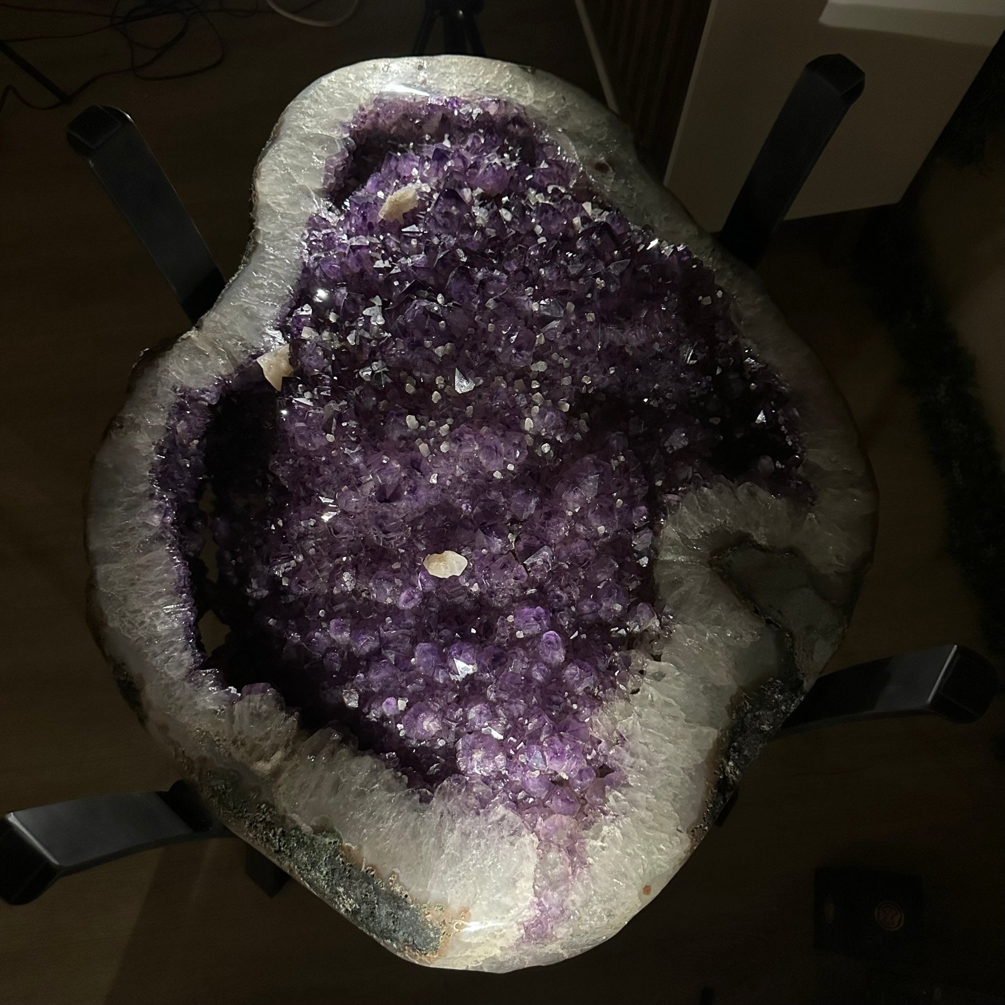Large Amethyst Dining/Conference Table Super Quality, 372.6 lbs & 30.5" Tall 1388 - 0003 - Brazil GemsBrazil GemsLarge Amethyst Dining/Conference Table Super Quality, 372.6 lbs & 30.5" Tall 1388 - 0003Tables: Dining1388 - 0003