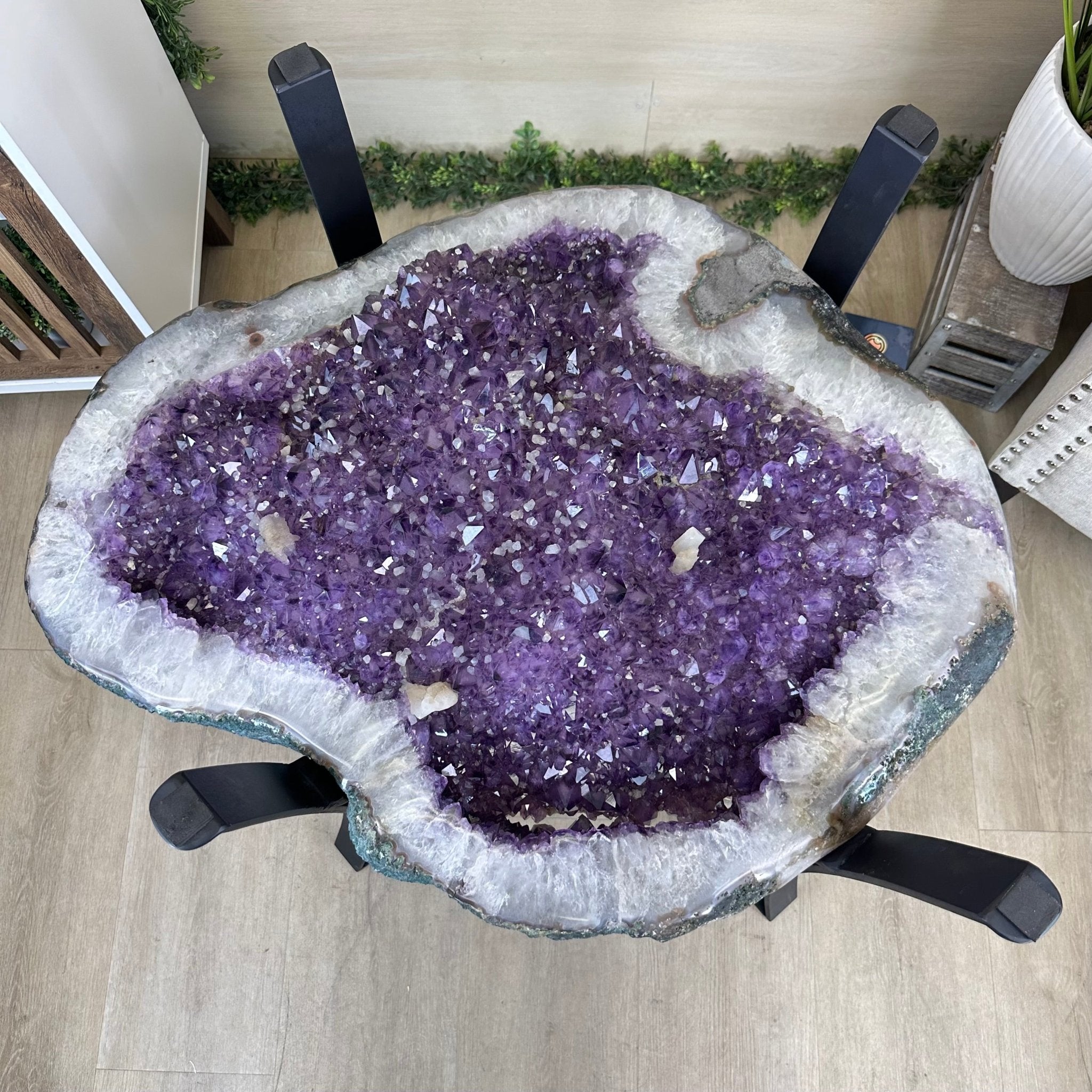 Large Amethyst Dining/Conference Table Super Quality, 372.6 lbs & 30.5" Tall 1388 - 0003 - Brazil GemsBrazil GemsLarge Amethyst Dining/Conference Table Super Quality, 372.6 lbs & 30.5" Tall 1388 - 0003Tables: Dining1388 - 0003