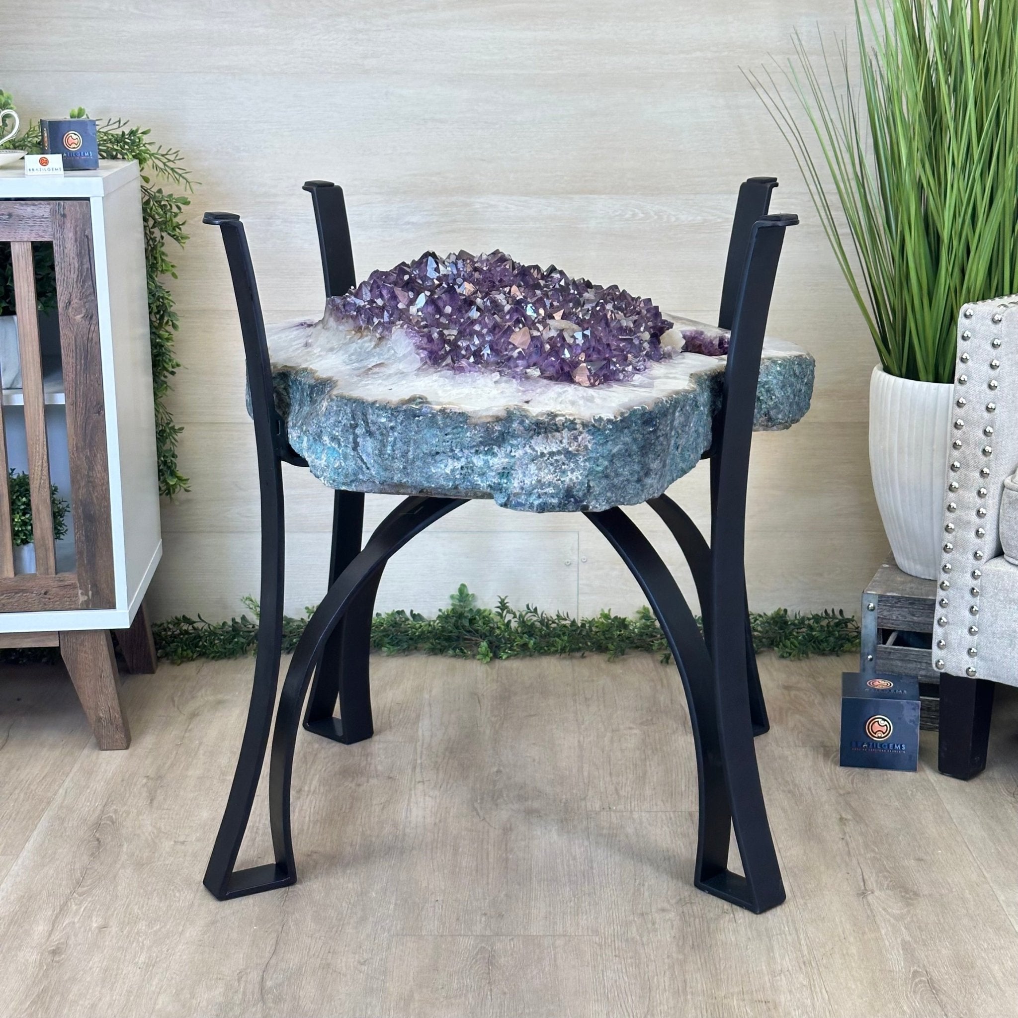 Large Amethyst Dining/Conference Table Super Quality, 372.6 lbs & 30.5" Tall 1388 - 0003 - Brazil GemsBrazil GemsLarge Amethyst Dining/Conference Table Super Quality, 372.6 lbs & 30.5" Tall 1388 - 0003Tables: Dining1388 - 0003