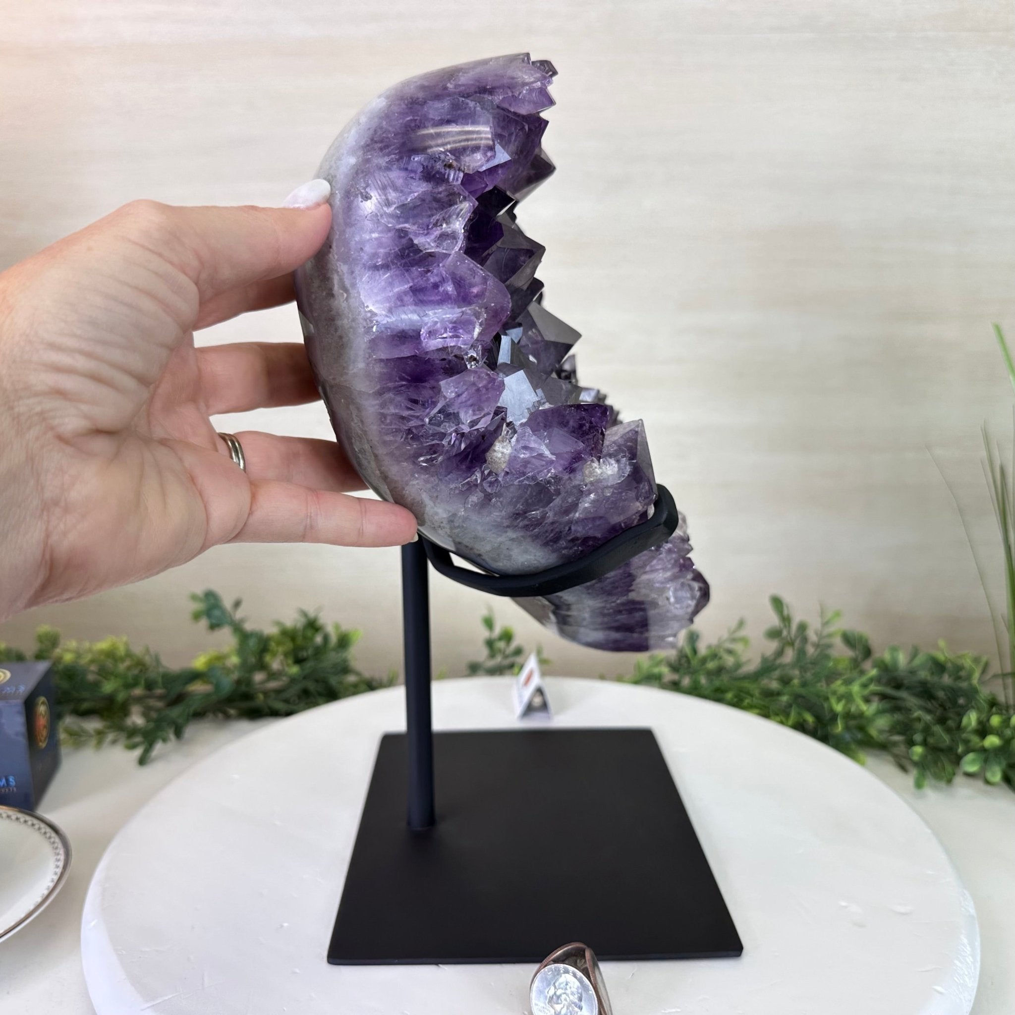 Large Extra Plus Quality Amethyst Heart Geode on stand, 18.1 lbs & 12.2" Tall #5463 - 0360 - Brazil GemsBrazil GemsLarge Extra Plus Quality Amethyst Heart Geode on stand, 18.1 lbs & 12.2" Tall #5463 - 0360Hearts5463 - 0360