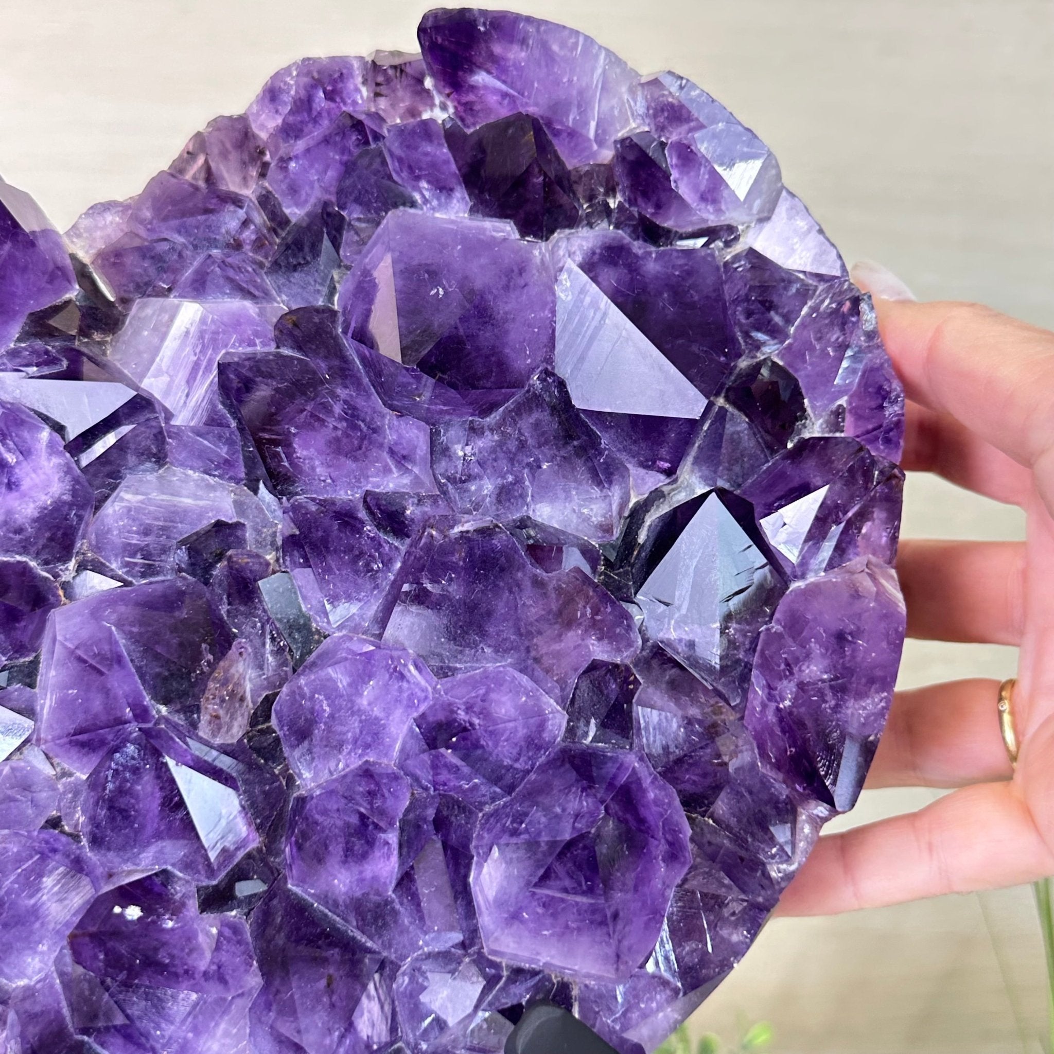 Large Extra Plus Quality Amethyst Heart Geode on stand, 27.3 lbs & 15.4" Tall #5463 - 0364 - Brazil GemsBrazil GemsLarge Extra Plus Quality Amethyst Heart Geode on stand, 27.3 lbs & 15.4" Tall #5463 - 0364Hearts5463 - 0364