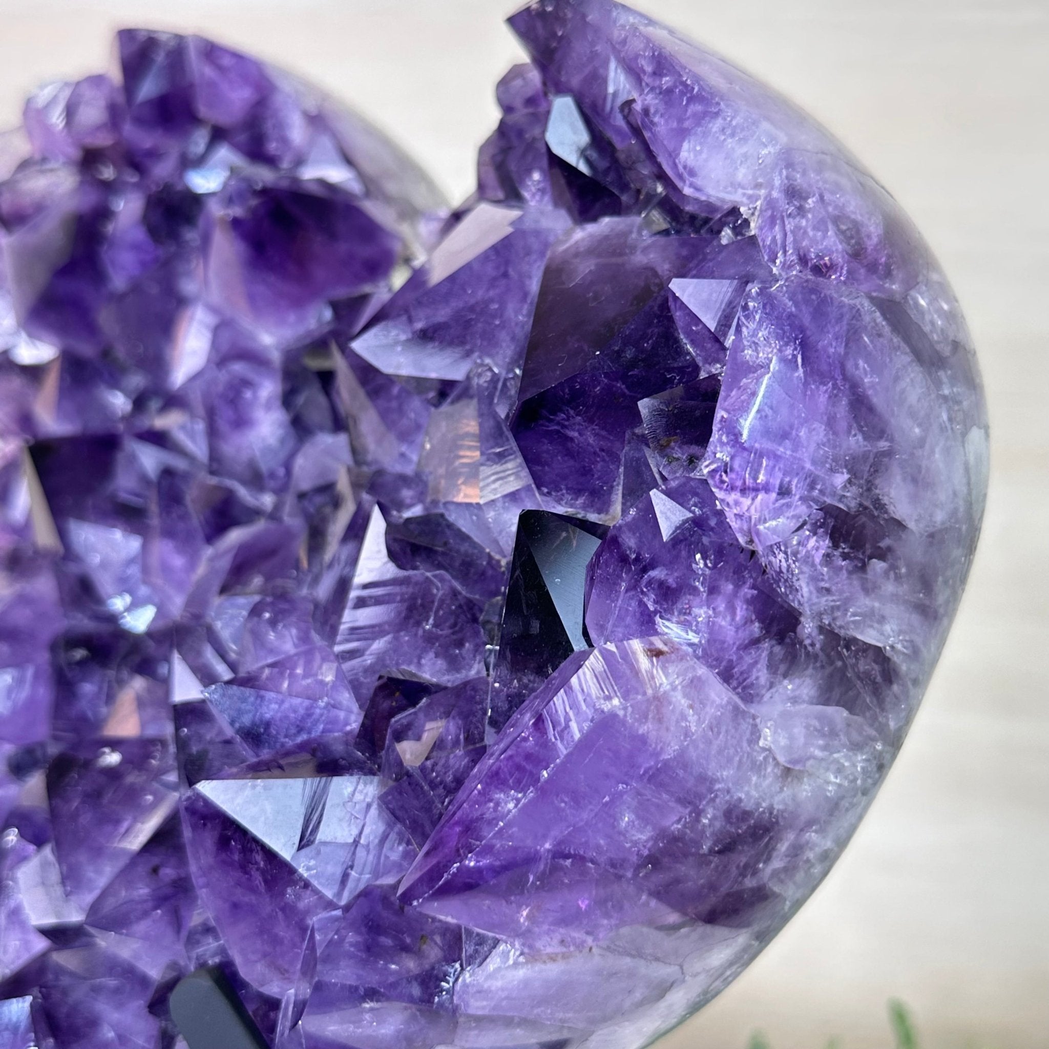 Large Extra Plus Quality Amethyst Heart Geode on stand, 27.3 lbs & 15.4" Tall #5463 - 0364 - Brazil GemsBrazil GemsLarge Extra Plus Quality Amethyst Heart Geode on stand, 27.3 lbs & 15.4" Tall #5463 - 0364Hearts5463 - 0364