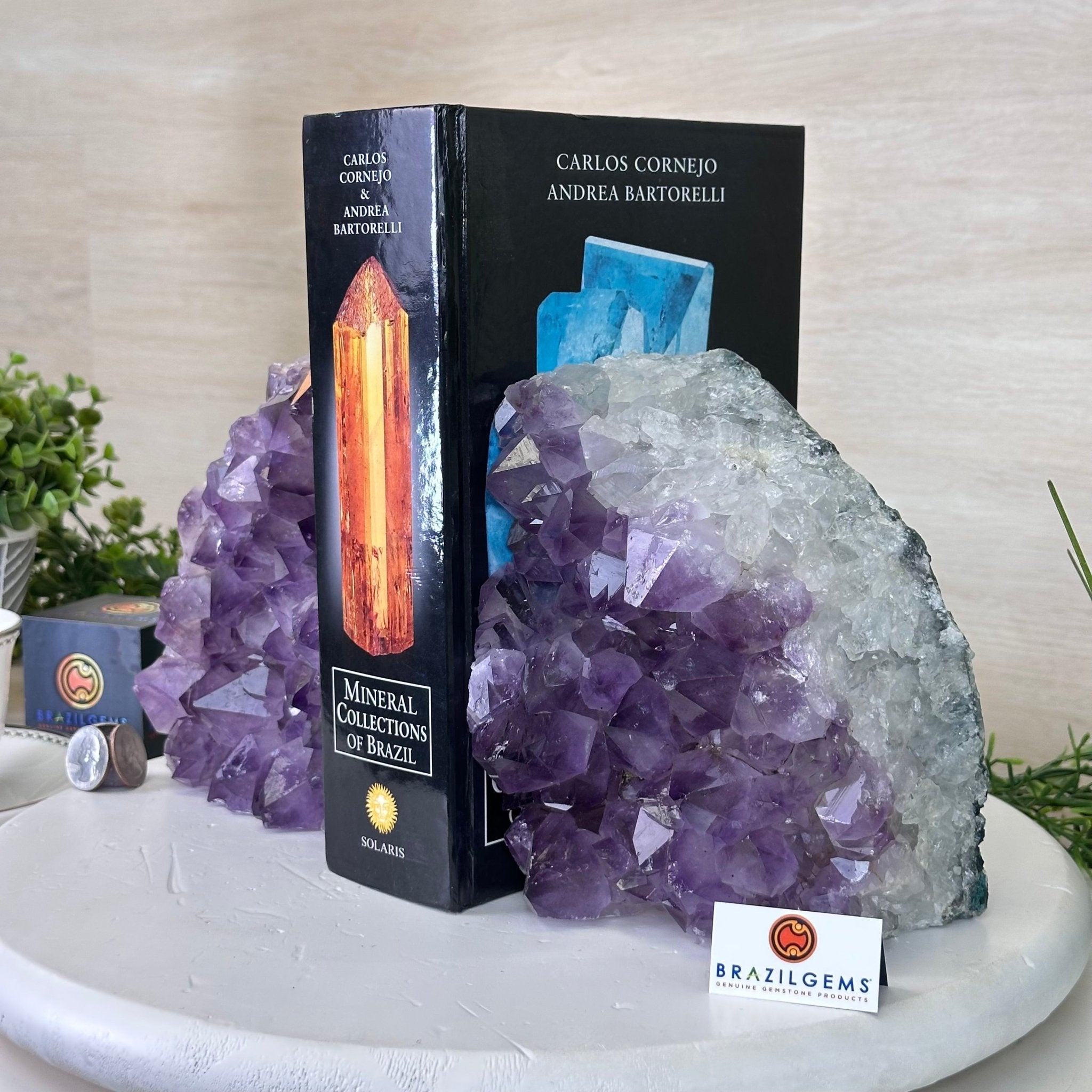 Large Extra Quality Amethyst Bookends, 16.6 lbs & 6.7" Tall #5151AM - 071 - Brazil GemsBrazil GemsLarge Extra Quality Amethyst Bookends, 16.6 lbs & 6.7" Tall #5151AM - 071Bookends5151AM - 071