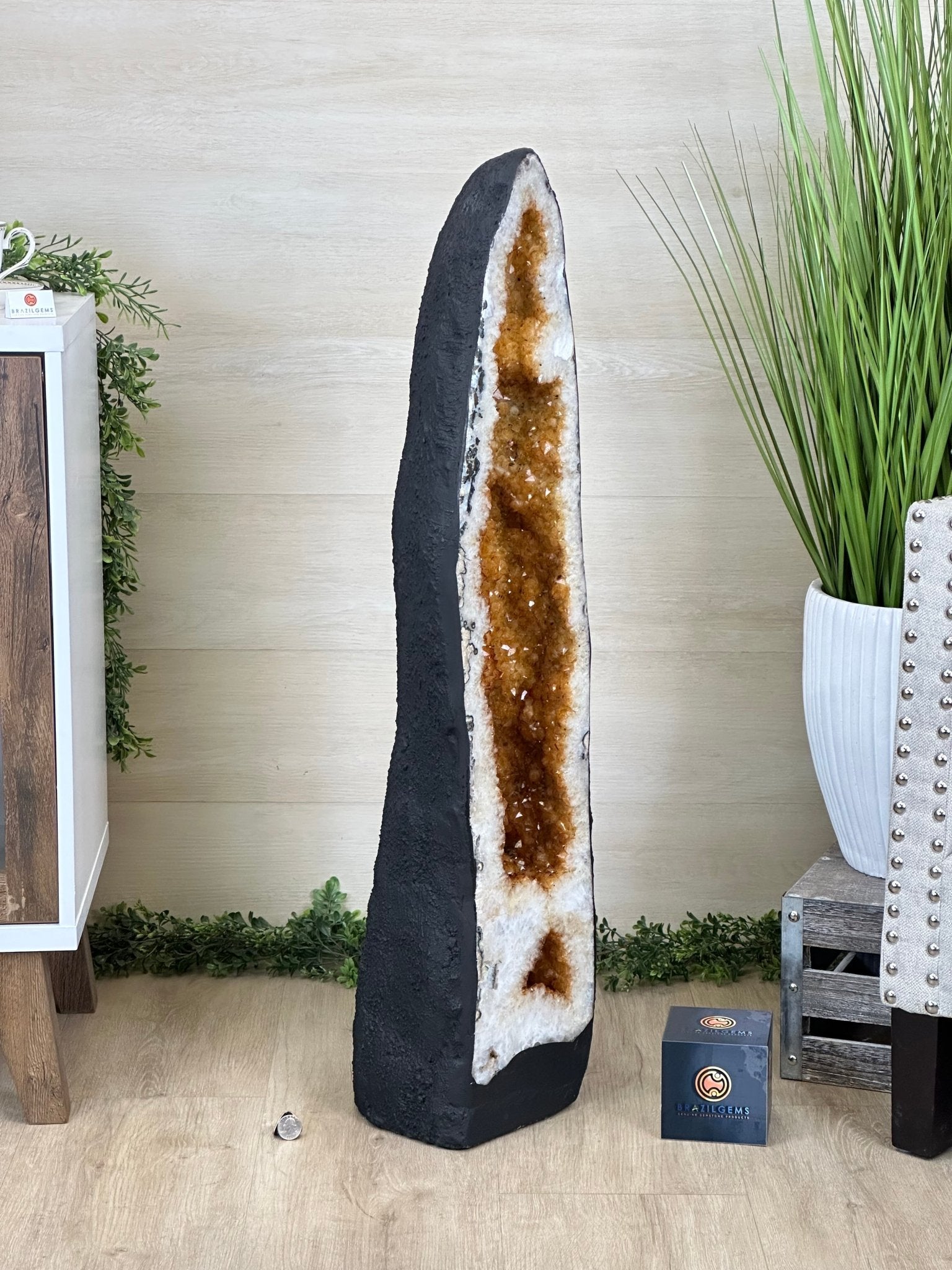 Large Extra Quality Citrine Cathedral, 97 lbs & 37.8" Tall #5603 - 0404 - Brazil GemsBrazil GemsLarge Extra Quality Citrine Cathedral, 97 lbs & 37.8" Tall #5603 - 0404Cathedrals5603 - 0404