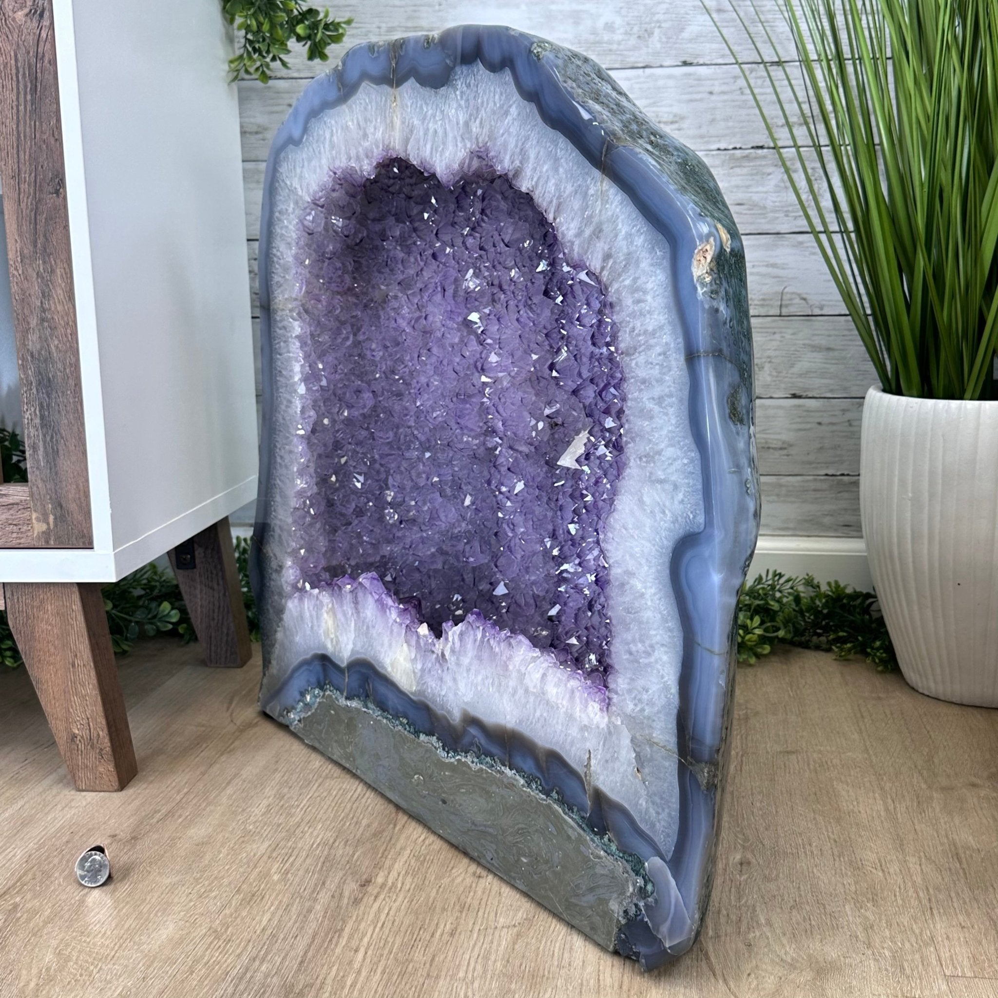 Large Extra Quality Polished Brazilian Amethyst Cathedral, 179.7 lbs & 22.75" tall Model #5602-0141 by Brazil Gems - Brazil GemsBrazil GemsLarge Extra Quality Polished Brazilian Amethyst Cathedral, 179.7 lbs & 22.75" tall Model #5602-0141 by Brazil GemsPolished Cathedrals5602-0141
