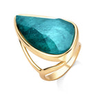 Large Faceted Emerald 18K Gold Plated Cocktail Ring - Brazil GemsBrazil GemsLarge Faceted Emerald 18K Gold Plated Cocktail RingRing13GP4956D - 109