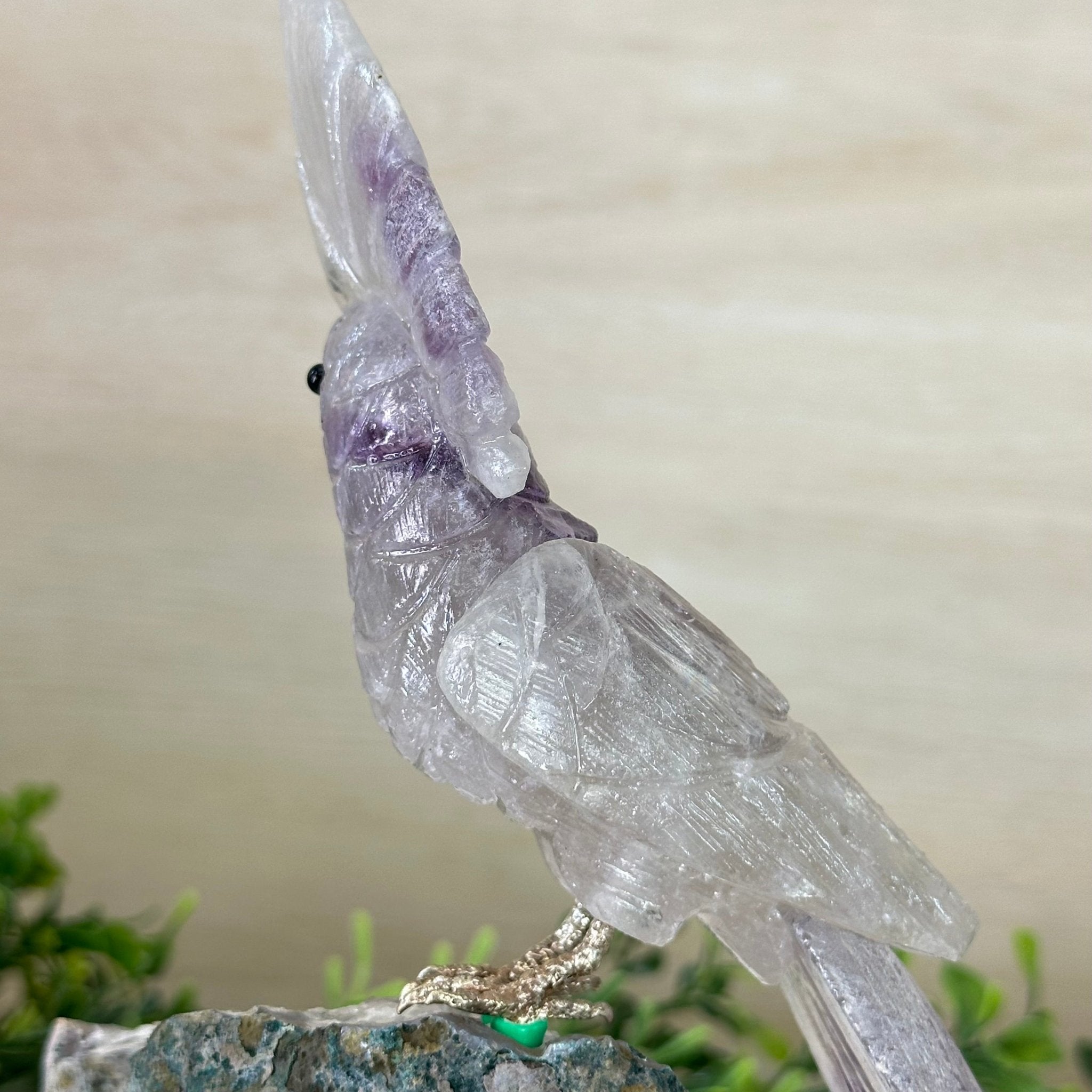 Large Hand - Carved Amethyst Cockatoo 9.4" Long on an Amethyst Cluster #3004 - AMCAM - 028 - Brazil GemsBrazil GemsLarge Hand - Carved Amethyst Cockatoo 9.4" Long on an Amethyst Cluster #3004 - AMCAM - 028Crystal Birds3004 - AMCAM - 028