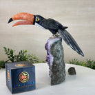 Large Hand - Carved Black Onyx Toucan Bird on an Amethyst Base, 8.1" Tall #3004 - BOTAM - 051 - Brazil GemsBrazil GemsLarge Hand - Carved Black Onyx Toucan Bird on an Amethyst Base, 8.1" Tall #3004 - BOTAM - 051Crystal Birds3004 - BOTAM - 051