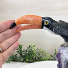 Large Hand - Carved Black Onyx Toucan Bird on an Amethyst Base, 8.1" Tall #3004 - BOTAM - 051 - Brazil GemsBrazil GemsLarge Hand - Carved Black Onyx Toucan Bird on an Amethyst Base, 8.1" Tall #3004 - BOTAM - 051Crystal Birds3004 - BOTAM - 051