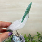 Large Hand - Carved Clear Quartz Cockatoo 8.9" Long on an Amethyst Cluster #3004 - CQCAM - 034 - Brazil GemsBrazil GemsLarge Hand - Carved Clear Quartz Cockatoo 8.9" Long on an Amethyst Cluster #3004 - CQCAM - 034Crystal Birds3004 - CQCAM - 034