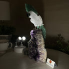 Large Hand - Carved Clear Quartz Cockatoo 9.4" Long on an Amethyst Cluster #3004 - CQCAM - 032 - Brazil GemsBrazil GemsLarge Hand - Carved Clear Quartz Cockatoo 9.4" Long on an Amethyst Cluster #3004 - CQCAM - 032Crystal Birds3004 - CQCAM - 032