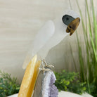 Large Hand - Carved Clear Quartz Parrot 10" Long on Amethyst Cluster #3005 - CQPAM - 048 - Brazil GemsBrazil GemsLarge Hand - Carved Clear Quartz Parrot 10" Long on Amethyst Cluster #3005 - CQPAM - 048Crystal Birds3005 - CQPAM - 048