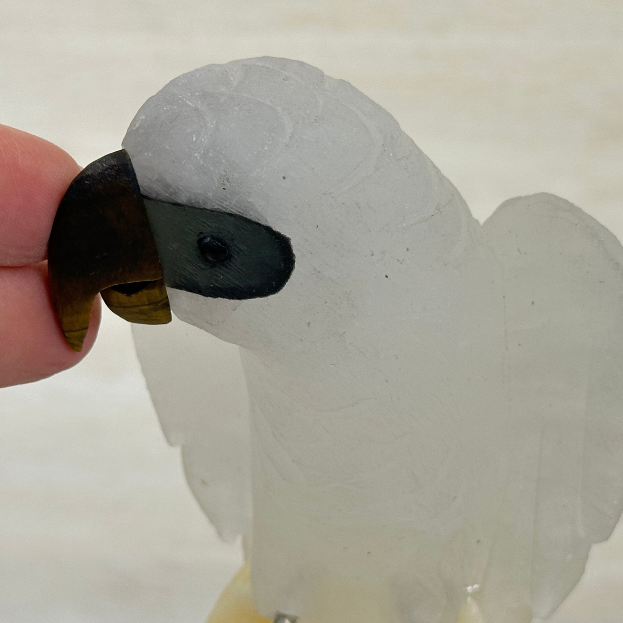 Large Hand - Carved Clear Quartz Parrot 10" Long on Amethyst Cluster #3005 - CQPAM - 048 - Brazil GemsBrazil GemsLarge Hand - Carved Clear Quartz Parrot 10" Long on Amethyst Cluster #3005 - CQPAM - 048Crystal Birds3005 - CQPAM - 048