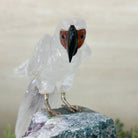 Large Hand - Carved Clear Quartz Parrot 8.3" Long on an Amethyst Cluster #3004 - CQPAM - 017 - Brazil GemsBrazil GemsLarge Hand - Carved Clear Quartz Parrot 8.3" Long on an Amethyst Cluster #3004 - CQPAM - 017Crystal Birds3004 - CQPAM - 017