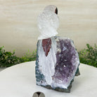 Large Hand - Carved Clear Quartz Parrot 8.3" Long on an Amethyst Cluster #3004 - CQPAM - 017 - Brazil GemsBrazil GemsLarge Hand - Carved Clear Quartz Parrot 8.3" Long on an Amethyst Cluster #3004 - CQPAM - 017Crystal Birds3004 - CQPAM - 017