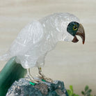 Large Hand - Carved Clear Quartz Parrot 8.5" Long on an Amethyst Cluster #3004 - CQPAM - 015 - Brazil GemsBrazil GemsLarge Hand - Carved Clear Quartz Parrot 8.5" Long on an Amethyst Cluster #3004 - CQPAM - 015Crystal Birds3004 - CQPAM - 015