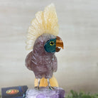 Large Hand - Carved Fire Quartz Cockatoo on an Amethyst Base, 9.9" Tall #3004 - FQCAM - 039 - Brazil GemsBrazil GemsLarge Hand - Carved Fire Quartz Cockatoo on an Amethyst Base, 9.9" Tall #3004 - FQCAM - 039Crystal Birds3004 - FQCAM - 039