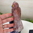 Large Hand - Carved Fire Quartz Owl w/ Amethyst Base, 7" Tall #3004 - FQOAM - 049 - Brazil GemsBrazil GemsLarge Hand - Carved Fire Quartz Owl w/ Amethyst Base, 7" Tall #3004 - FQOAM - 049Crystal Birds3004 - FQOAM - 049