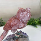 Large Hand - Carved Fire Quartz Owl w/ Amethyst Base, 7" Tall #3004 - FQOAM - 049 - Brazil GemsBrazil GemsLarge Hand - Carved Fire Quartz Owl w/ Amethyst Base, 7" Tall #3004 - FQOAM - 049Crystal Birds3004 - FQOAM - 049