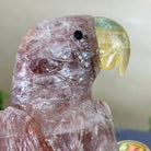 Large Hand - Carved Fire Quartz Parrot on an Amethyst Base, 8.1" Tall #3004 - FQPAM - 020 - Brazil GemsBrazil GemsLarge Hand - Carved Fire Quartz Parrot on an Amethyst Base, 8.1" Tall #3004 - FQPAM - 020Crystal Birds3004 - FQPAM - 020