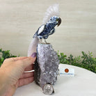 Large Hand - Carved Sodalite Cockatoo 8.3" Long on an Amethyst Base #3004 - SOCAM - 047 - Brazil GemsBrazil GemsLarge Hand - Carved Sodalite Cockatoo 8.3" Long on an Amethyst Base #3004 - SOCAM - 047Crystal Birds3004 - SOCAM - 047