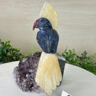 Large Hand - Carved Sodalite Cockatoo 9" Long on an Amethyst Base #3004 - SOCAM - 046 - Brazil GemsBrazil GemsLarge Hand - Carved Sodalite Cockatoo 9" Long on an Amethyst Base #3004 - SOCAM - 046Crystal Birds3004 - SOCAM - 046