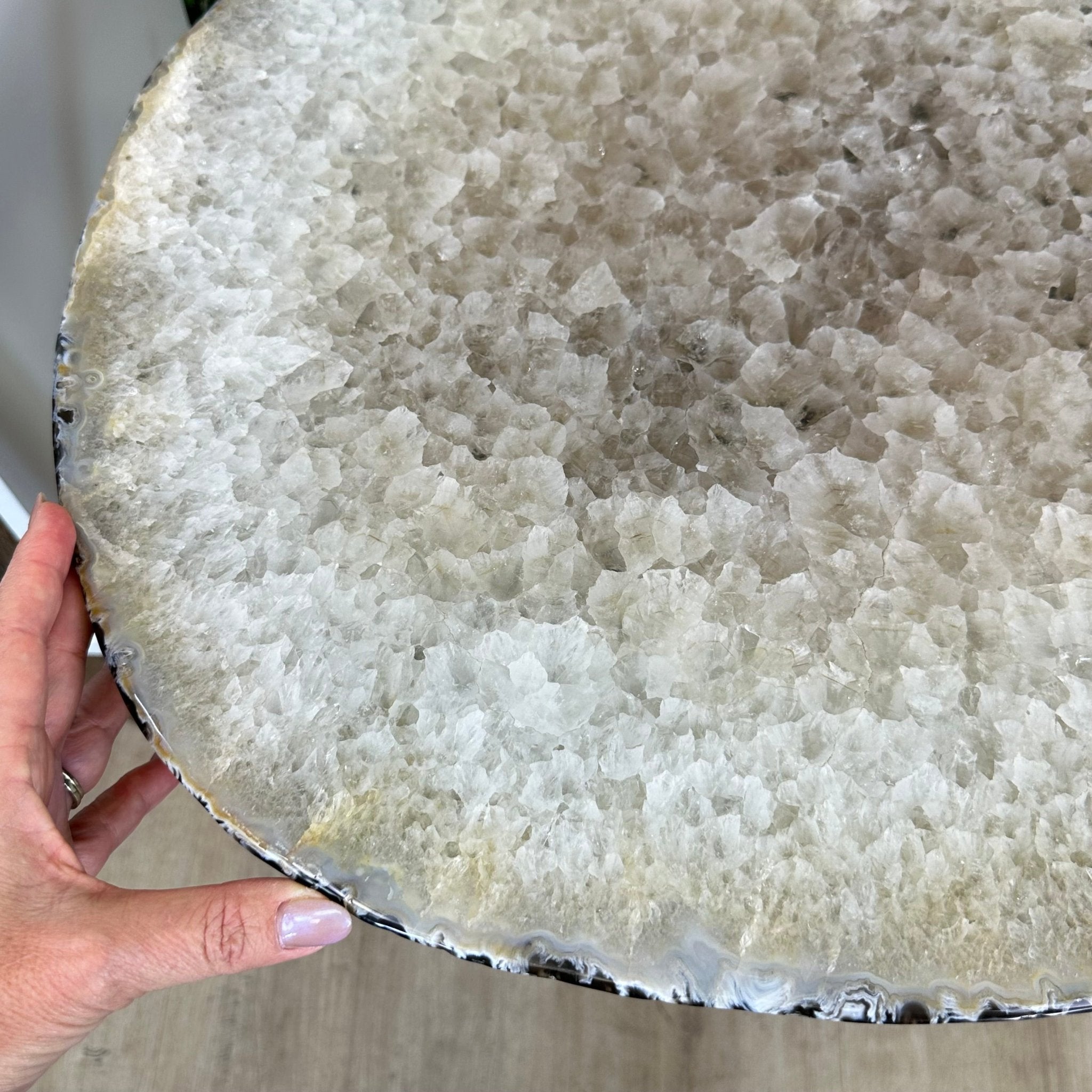 Large Natural Brazilian Agate Side Table on a black metal base, 23.5" Tall 1307 - 0027 - Brazil GemsBrazil GemsLarge Natural Brazilian Agate Side Table on a black metal base, 23.5" Tall 1307 - 0027Tables: Side1307 - 0027
