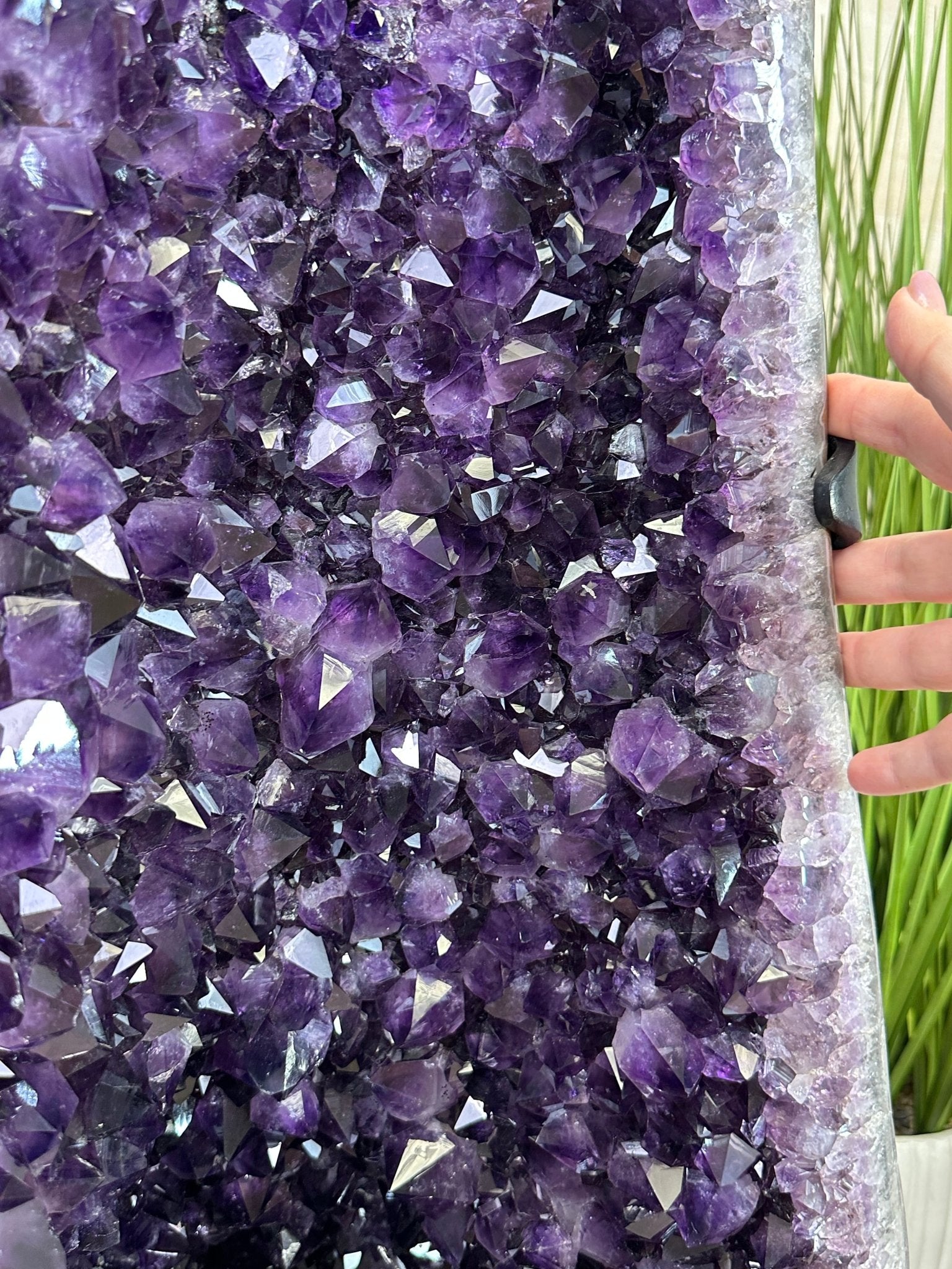 Large Super Quality Amethyst Cluster on Metal Stand, 227.1 lbs & 56.4" Tall #5491 - 0024 - Brazil GemsBrazil GemsLarge Super Quality Amethyst Cluster on Metal Stand, 227.1 lbs & 56.4" Tall #5491 - 0024Clusters on Fixed Bases5491 - 0024