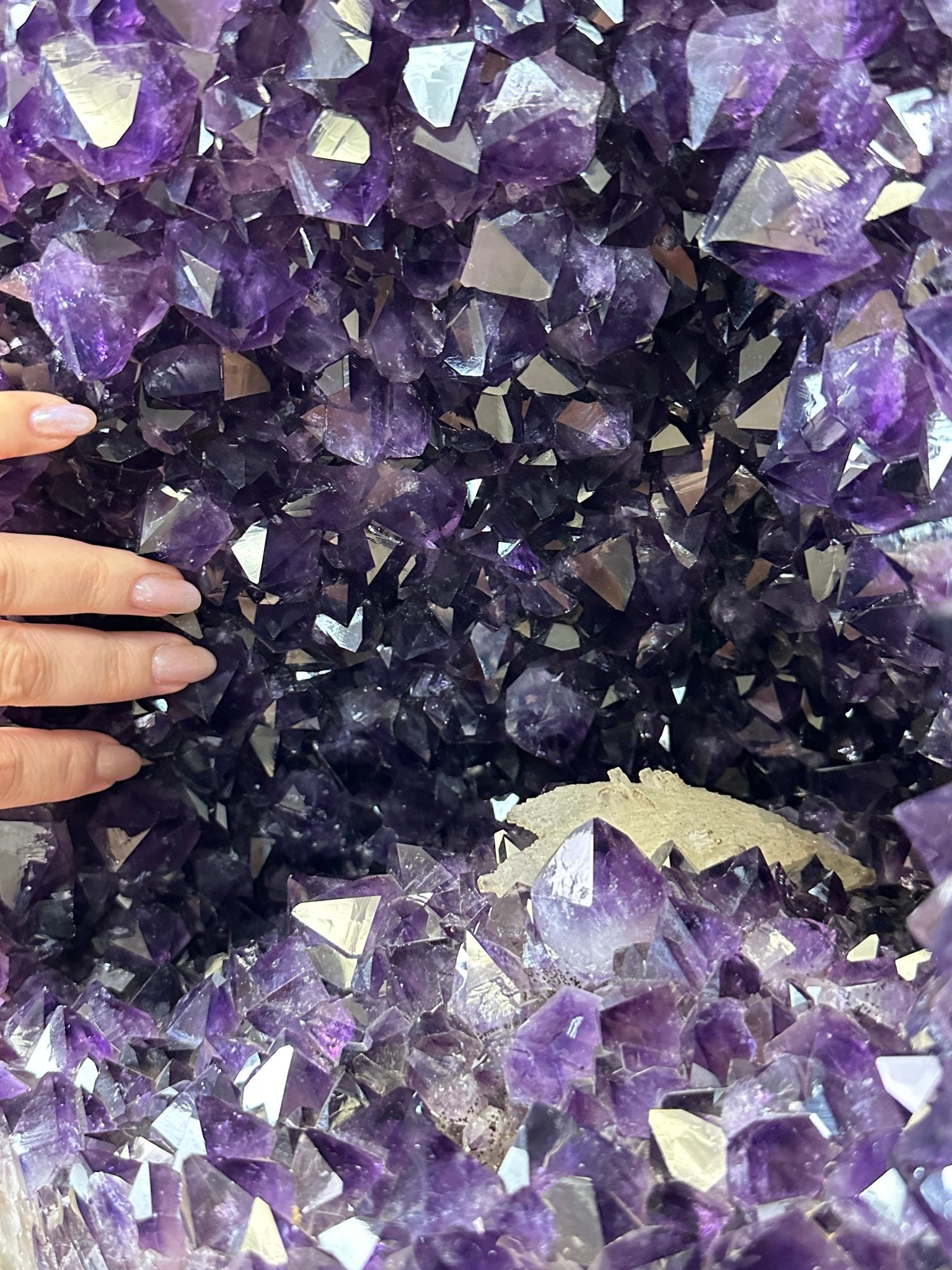 Large Super Quality Amethyst Cluster on Metal Stand, 227.1 lbs & 56.4" Tall #5491 - 0024 - Brazil GemsBrazil GemsLarge Super Quality Amethyst Cluster on Metal Stand, 227.1 lbs & 56.4" Tall #5491 - 0024Clusters on Fixed Bases5491 - 0024