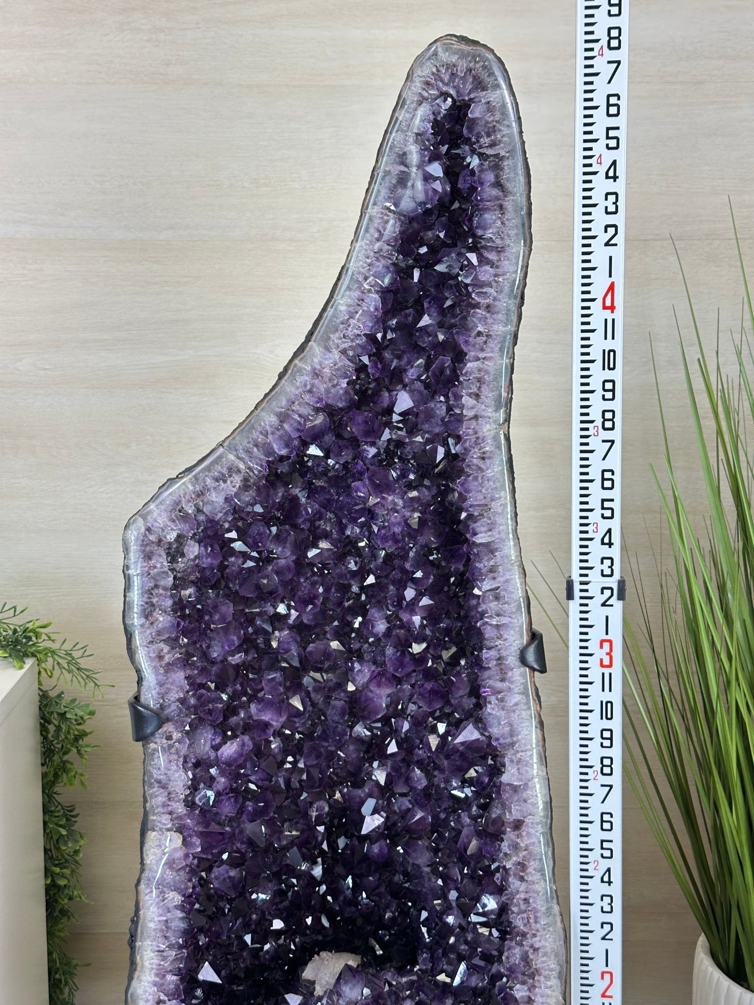 Large Super Quality Amethyst Cluster on Metal Stand, 227.1 lbs & 56.4" Tall #5491 - 0024 - Brazil GemsBrazil GemsLarge Super Quality Amethyst Cluster on Metal Stand, 227.1 lbs & 56.4" Tall #5491 - 0024Clusters on Fixed Bases5491 - 0024