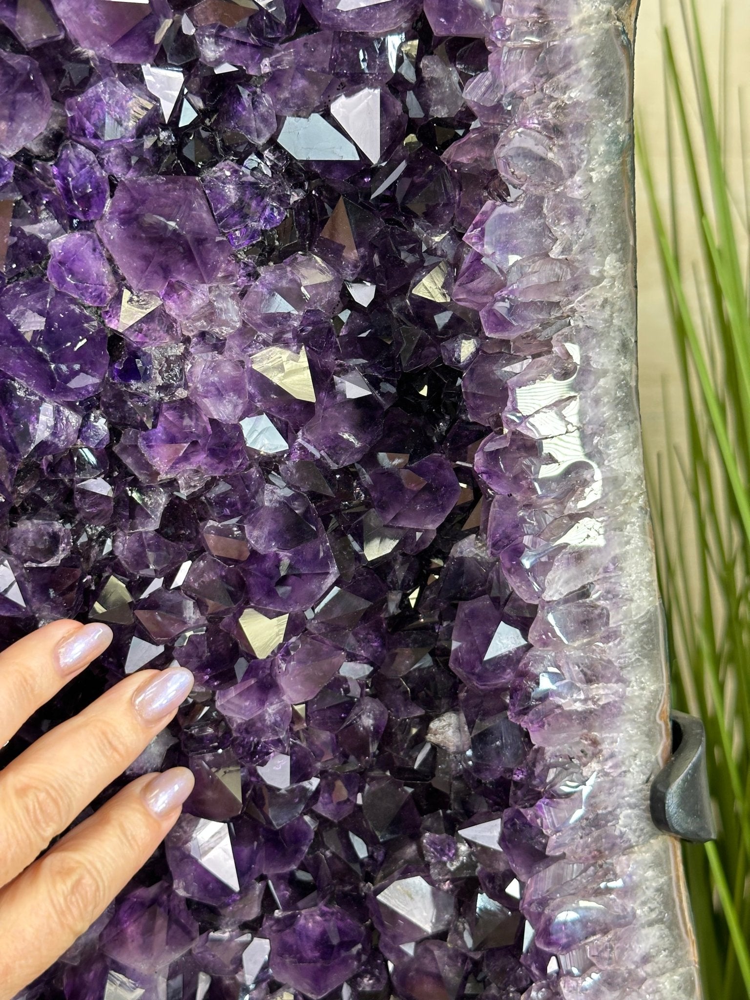 Large Super Quality Amethyst Cluster on Metal Stand, 227.1 lbs & 56.4" Tall #5491 - 0024 - Brazil GemsBrazil GemsLarge Super Quality Amethyst Cluster on Metal Stand, 227.1 lbs & 56.4" Tall #5491 - 0024Clusters on Fixed Bases5491 - 0024