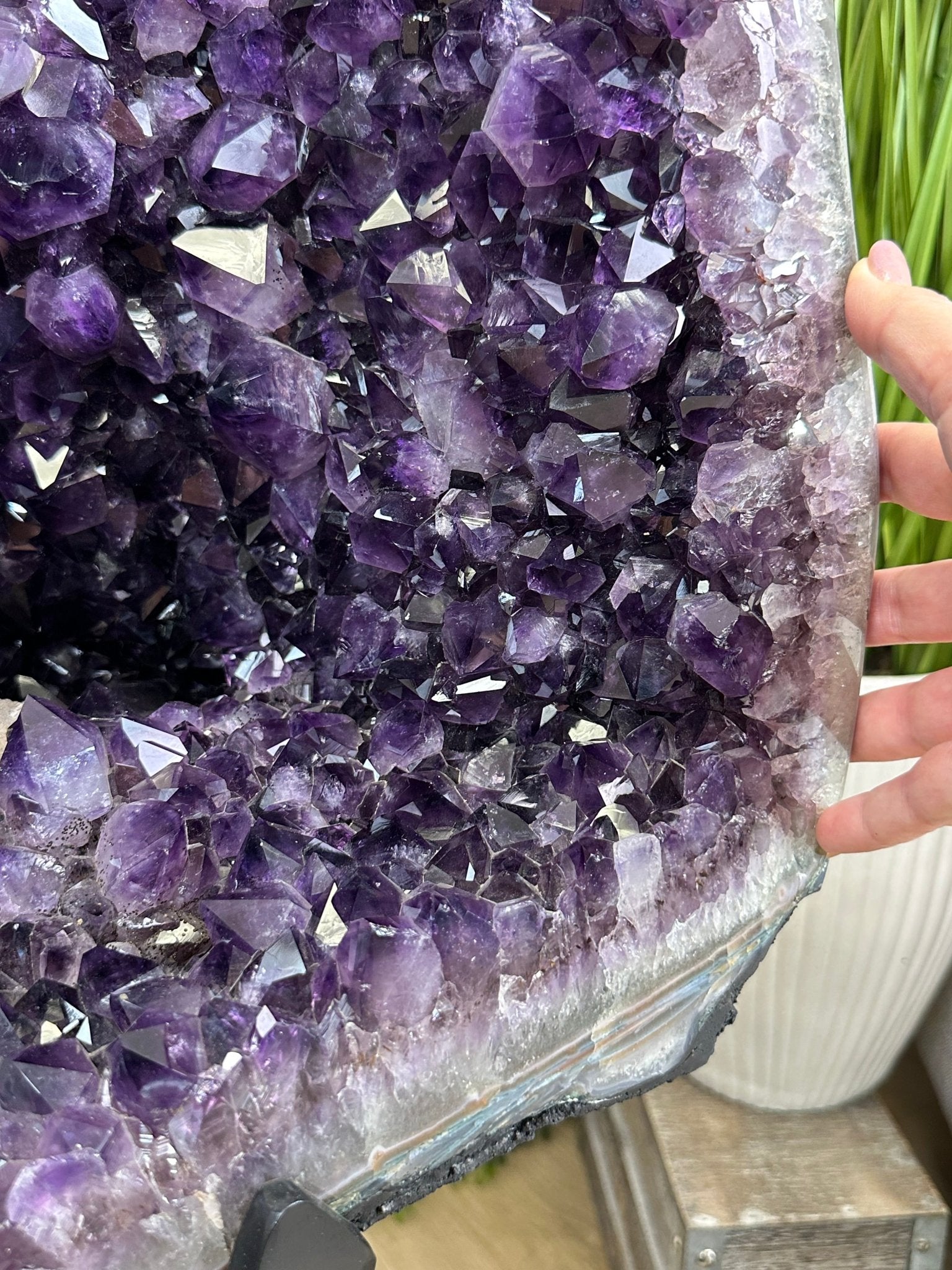Large Super Quality Amethyst Cluster on Metal Stand, 227.1 lbs & 56.4" Tall #5491 - 0024 - Brazil GemsBrazil GemsLarge Super Quality Amethyst Cluster on Metal Stand, 227.1 lbs & 56.4" Tall #5491 - 0024Clusters on Fixed Bases5491 - 0024