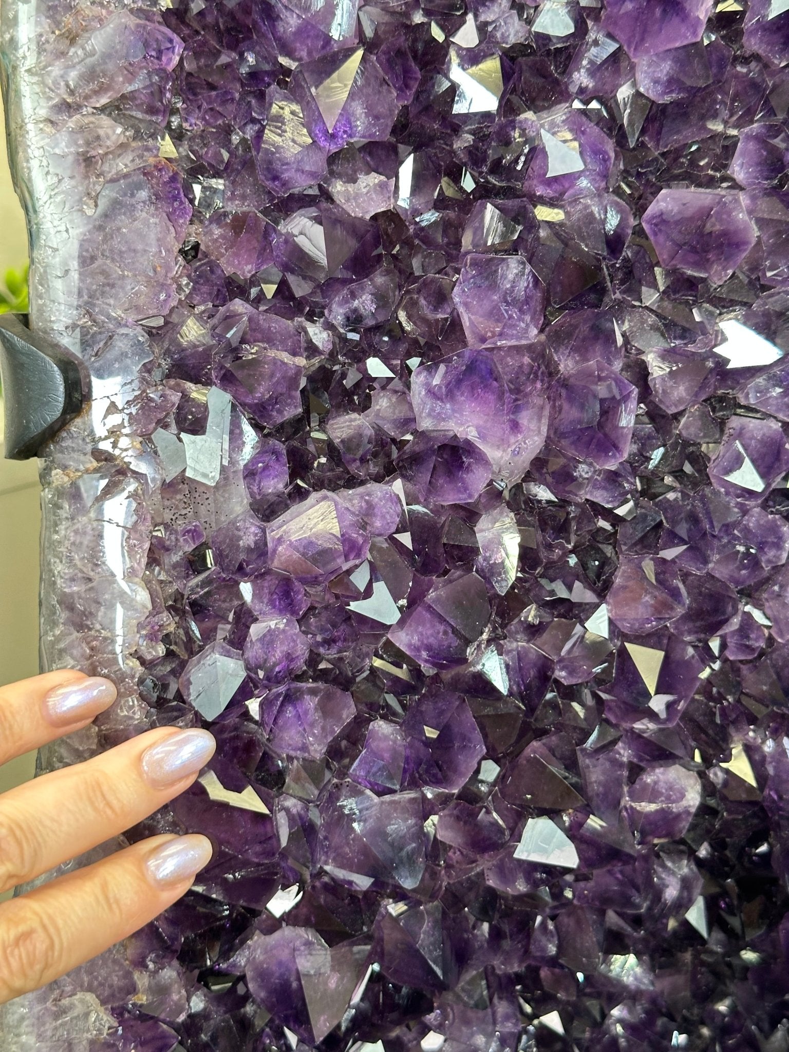 Large Super Quality Amethyst Cluster on Metal Stand, 227.1 lbs & 56.4" Tall #5491 - 0024 - Brazil GemsBrazil GemsLarge Super Quality Amethyst Cluster on Metal Stand, 227.1 lbs & 56.4" Tall #5491 - 0024Clusters on Fixed Bases5491 - 0024