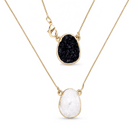 Layered Pendants w/ Natural Gemstone Fragments 18K Gold Plated Necklace - Brazil GemsBrazil GemsLayered Pendants w/ Natural Gemstone Fragments 18K Gold Plated NecklaceNecklace12GP1321 - 205