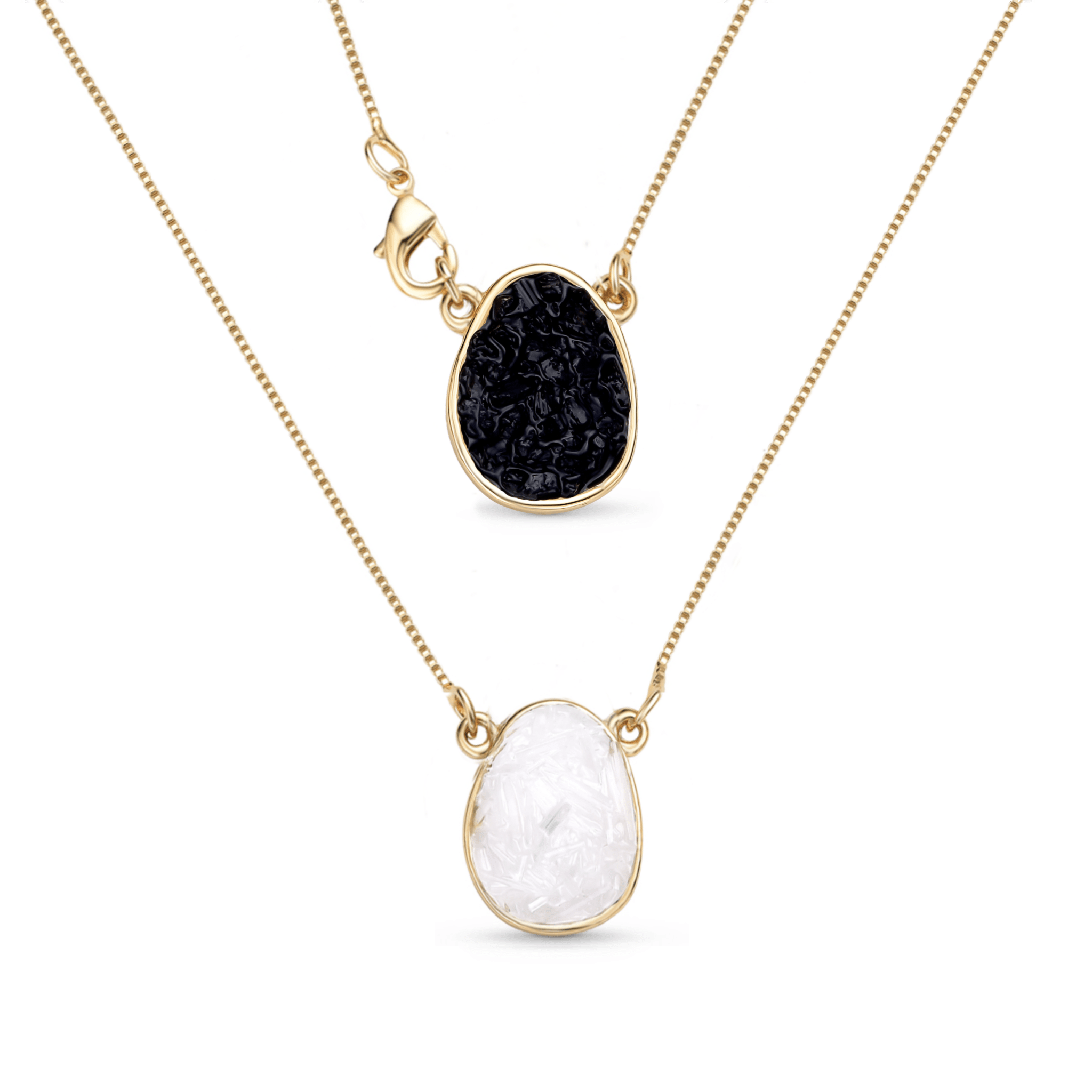 Layered Pendants w/ Natural Gemstone Fragments 18K Gold Plated Necklace - Brazil GemsBrazil GemsLayered Pendants w/ Natural Gemstone Fragments 18K Gold Plated NecklaceNecklace12GP1321 - 205