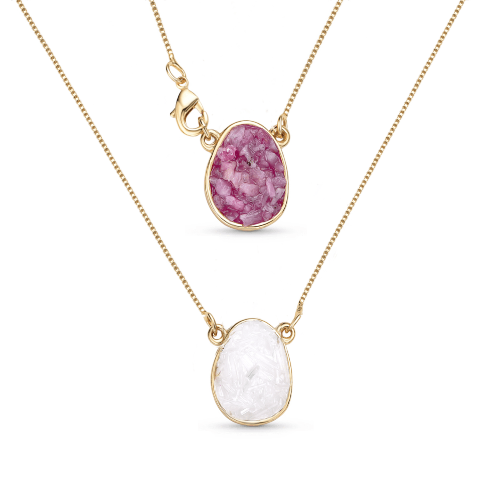 Layered Pendants w/ Natural Gemstone Fragments 18K Gold Plated Necklace - Brazil GemsBrazil GemsLayered Pendants w/ Natural Gemstone Fragments 18K Gold Plated NecklaceNecklace12GP1321 - 216