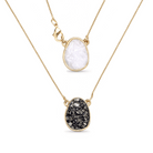 Layered Pendants w/ Natural Gemstone Fragments 18K Gold Plated Necklace - Brazil GemsBrazil GemsLayered Pendants w/ Natural Gemstone Fragments 18K Gold Plated NecklaceNecklace12GP1321 - 217