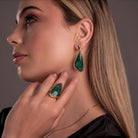 Long Emerald Dangle Style 18K Gold Plated Earrings - Brazil GemsBrazil GemsLong Emerald Dangle Style 18K Gold Plated EarringsEarrings11GP4031 - 109