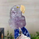 Medium Hand - Carved Amethyst Parrot on a White Calcite Base, 6.5" Tall #3003 - AMPWC - 020 - Brazil GemsBrazil GemsMedium Hand - Carved Amethyst Parrot on a White Calcite Base, 6.5" Tall #3003 - AMPWC - 020Crystal Birds3003 - AMPWC - 020