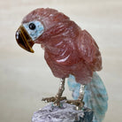 Medium Hand - Carved Fire Quartz Parrot on an Amethyst Base, 7.5" Tall #3003 - FQPAM - 021 - Brazil GemsBrazil GemsMedium Hand - Carved Fire Quartz Parrot on an Amethyst Base, 7.5" Tall #3003 - FQPAM - 021Crystal Birds3003 - FQPAM - 021