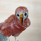 Medium Hand - Carved Fire Quartz Parrot on an Amethyst Base, 7.5" Tall #3003 - FQPAM - 021 - Brazil GemsBrazil GemsMedium Hand - Carved Fire Quartz Parrot on an Amethyst Base, 7.5" Tall #3003 - FQPAM - 021Crystal Birds3003 - FQPAM - 021