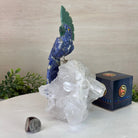 Medium Hand - Carved Sodalite Cockatoo on a Clear Quartz Base, 8.2" Tall #3003 - SOCCQ - 013 - Brazil GemsBrazil GemsMedium Hand - Carved Sodalite Cockatoo on a Clear Quartz Base, 8.2" Tall #3003 - SOCCQ - 013Crystal Birds3003 - SOCCQ - 013