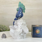 Medium Hand - Carved Sodalite Cockatoo on a Clear Quartz Base, 8.2" Tall #3003 - SOCCQ - 013 - Brazil GemsBrazil GemsMedium Hand - Carved Sodalite Cockatoo on a Clear Quartz Base, 8.2" Tall #3003 - SOCCQ - 013Crystal Birds3003 - SOCCQ - 013