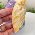 Medium Hand - Carved Yellow Calcite Parrot on an Amethyst Base, 6.8" Tall #3003 - YCPAM - 016 - Brazil GemsBrazil GemsMedium Hand - Carved Yellow Calcite Parrot on an Amethyst Base, 6.8" Tall #3003 - YCPAM - 016Crystal Birds3003 - YCPAM - 016