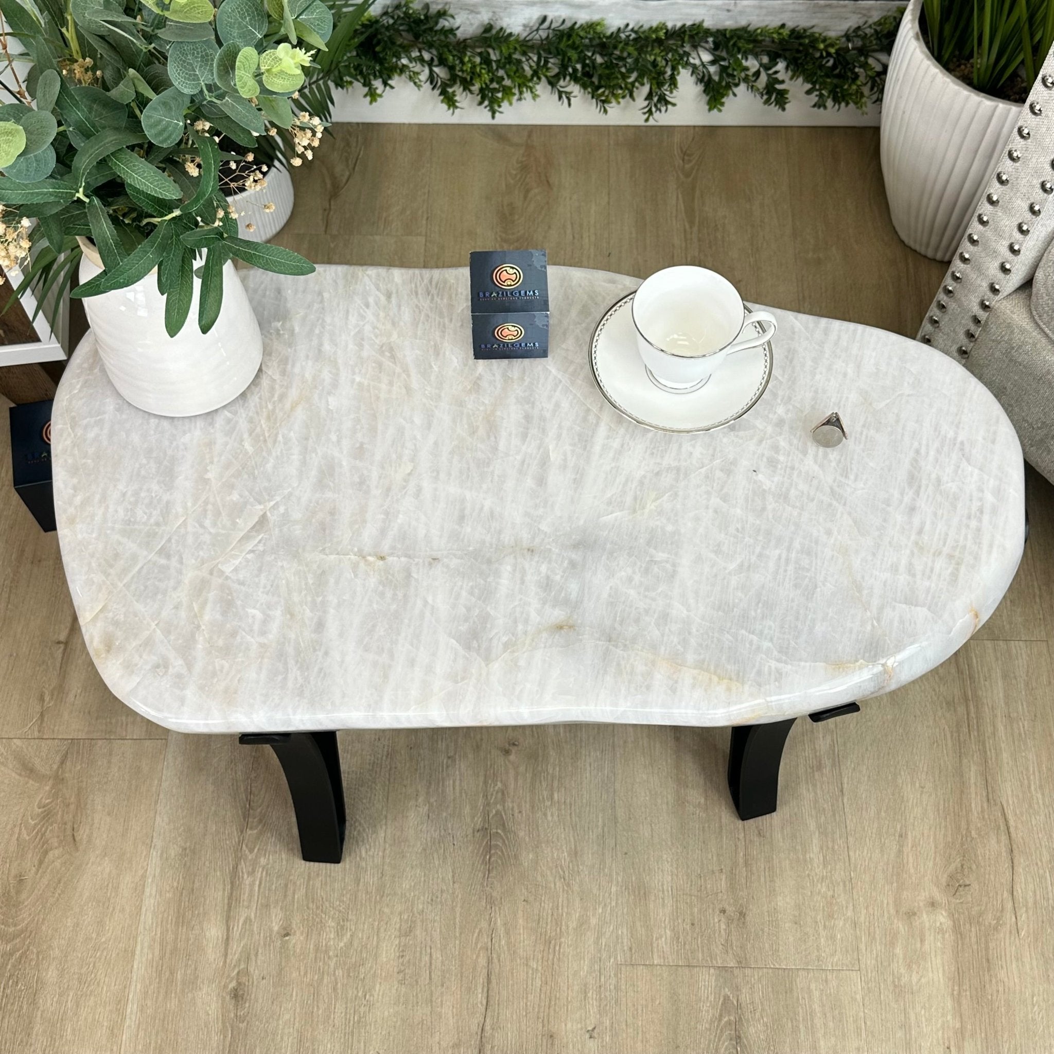 Brazilian Milky Quartz Table by Brazil Gems® Model #1394MQ-003 Brazilian Milky Quartz Table by Brazil Gems® Model #1394MQ-003