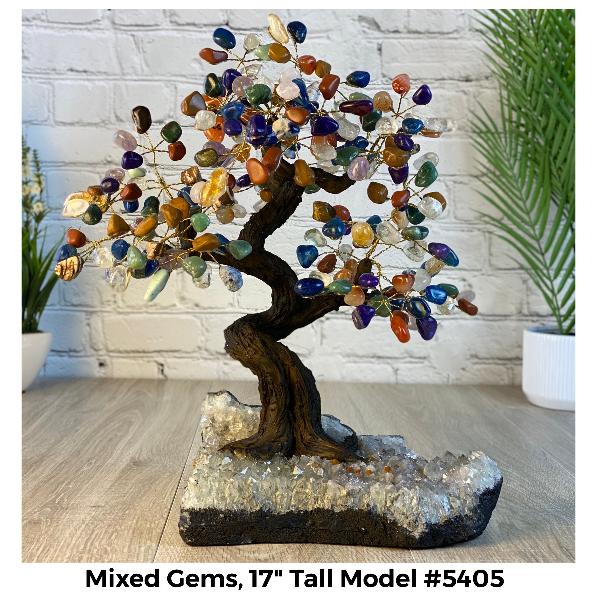 Mixed Gems 17" Tall Handmade Gemstone Tree on a Crystal base, 240 Gems #5405MIXD - Brazil GemsBrazil GemsMixed Gems 17" Tall Handmade Gemstone Tree on a Crystal base, 240 Gems #5405MIXDGemstone Trees5405MIXD