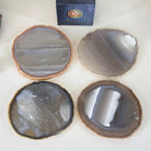 Natural Agate Coasters, Sized 3.5" to 4.5" each, Set of 4 or 8 Coasters #5205NATU - Brazil GemsBrazil GemsNatural Agate Coasters, Sized 3.5" to 4.5" each, Set of 4 or 8 Coasters #5205NATUCoaster Sets5205NATU