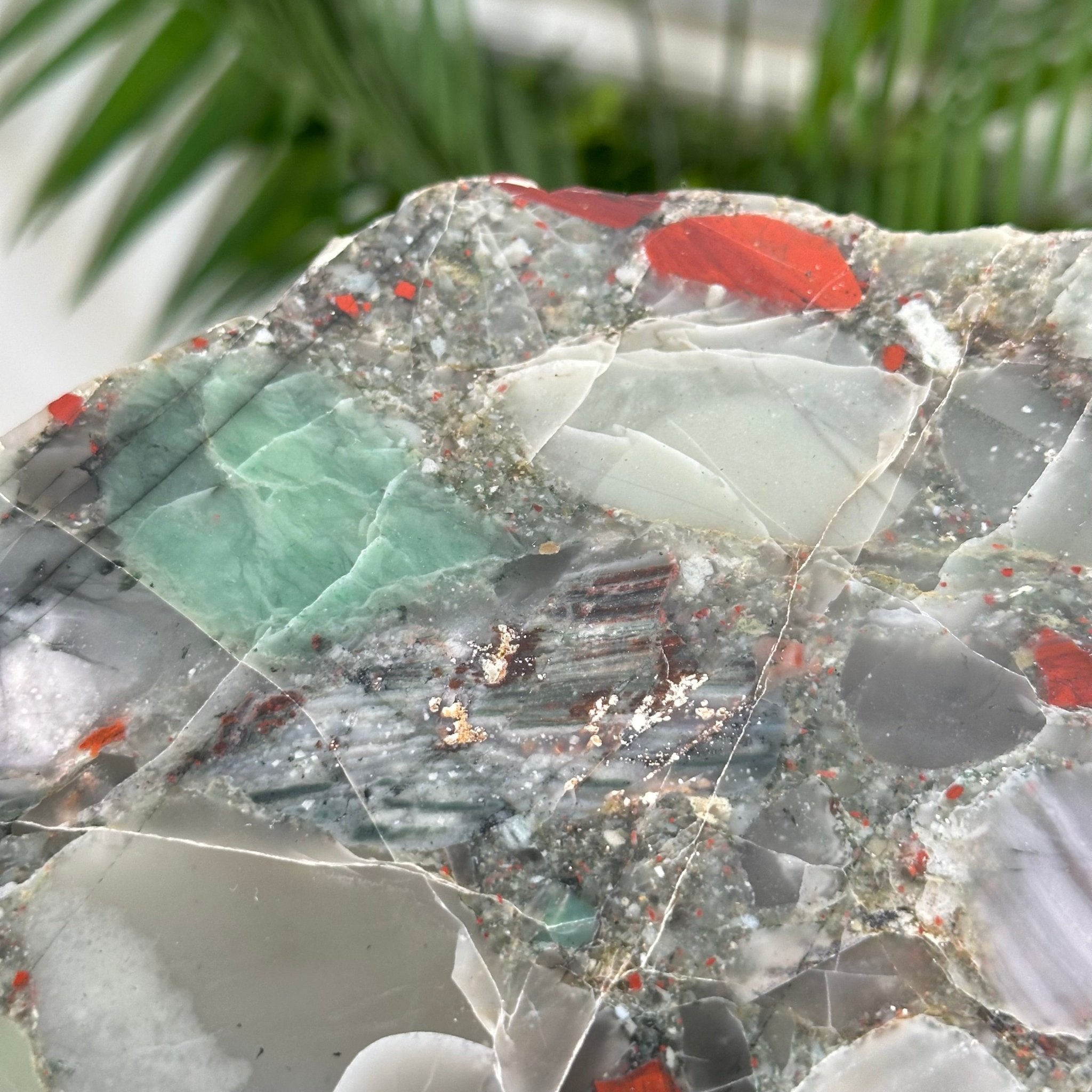 Natural Bloodstone Jasper Side Table Model #1342BS-002 – Brazil Gems